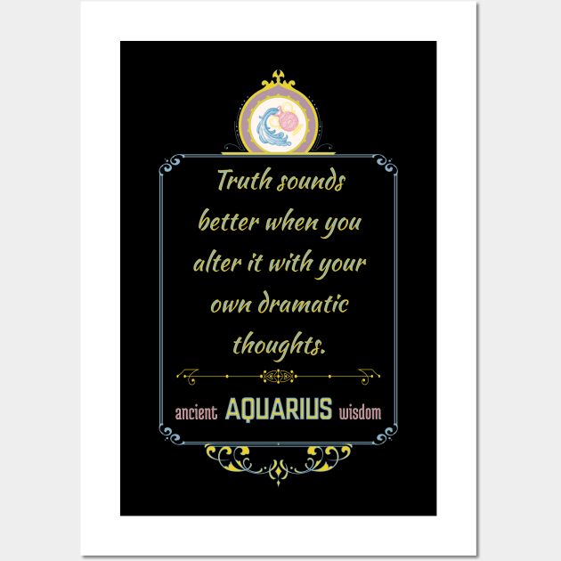 Funny quotes of the star signs: Aquarius Wall Art by Ludilac